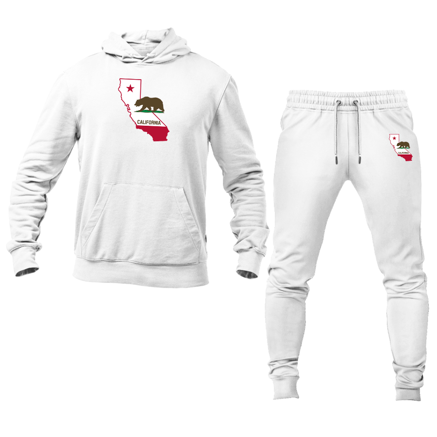 Men's  California Bear Map  Hoodie Joggers Set