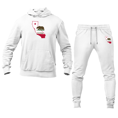 Men's  California Bear Map  Hoodie Joggers Set