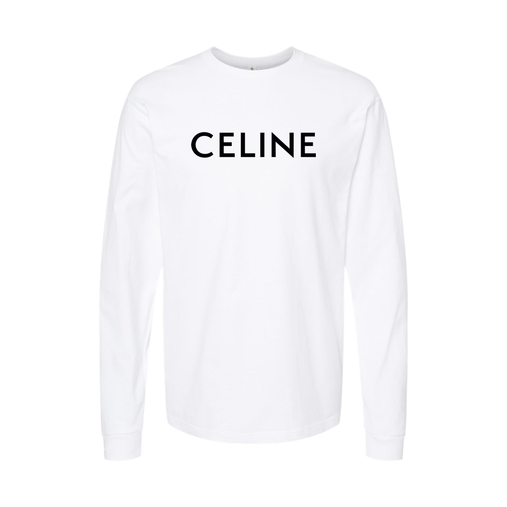 Men's Celine Logo Long Sleeve T-Shirt