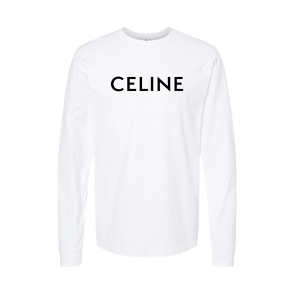 Men's Celine Logo Long Sleeve T-Shirt
