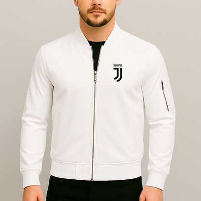Men's Juventus Soccer Lightweight Bomber Jacket - White
