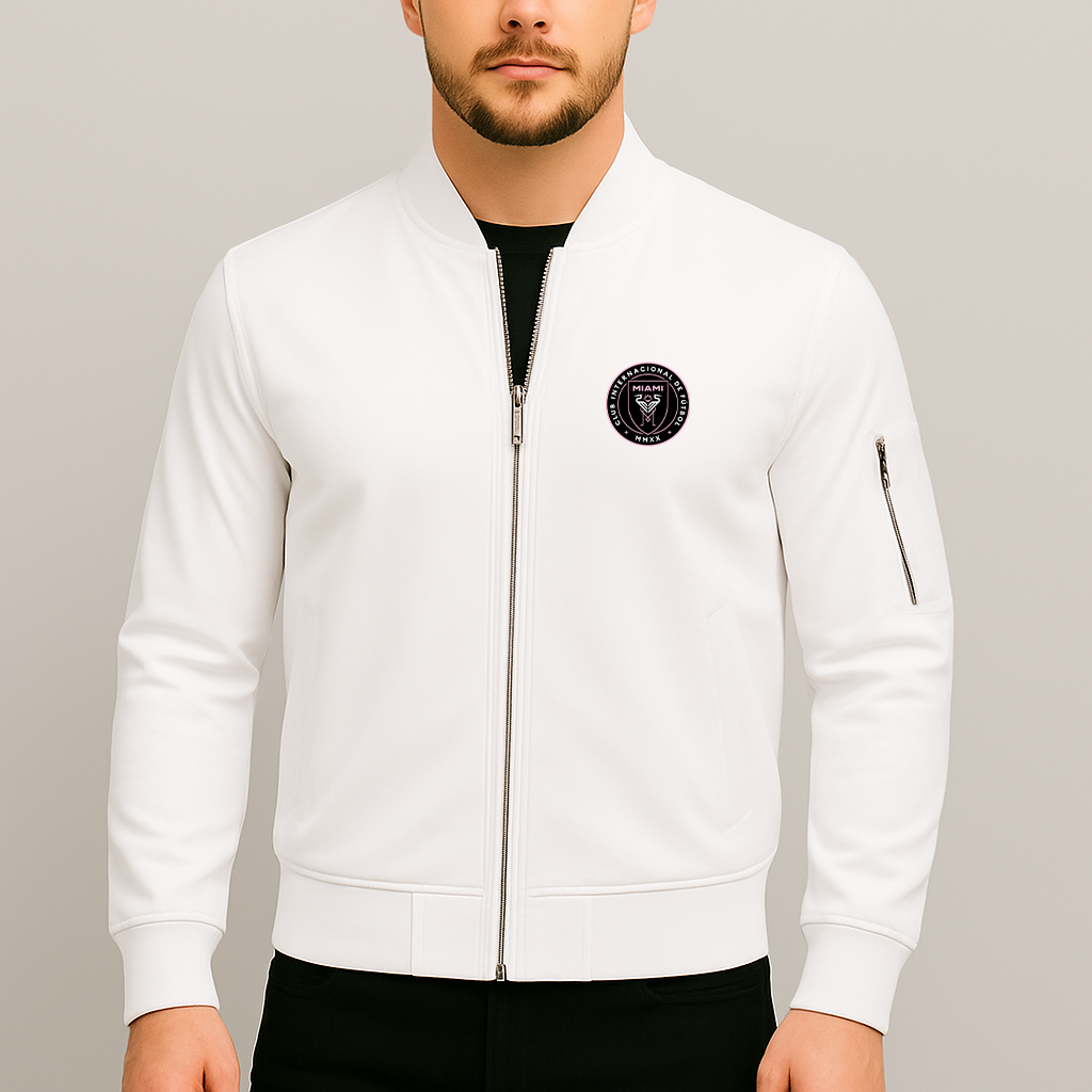 Men's Inter Miami FC Lightweight Bomber Jacket - White