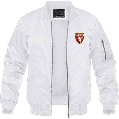 Men's Torino Soccer Lightweight Bomber Jacket - White