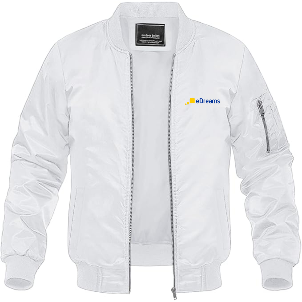 Men's Edreams Logo Lightweight Bomber Jacket Windbreaker Softshell Varsity Jacket Coat