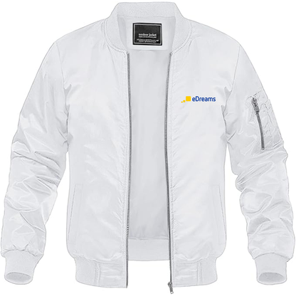 Men's Edreams Logo Lightweight Bomber Jacket Windbreaker Softshell Varsity Jacket Coat