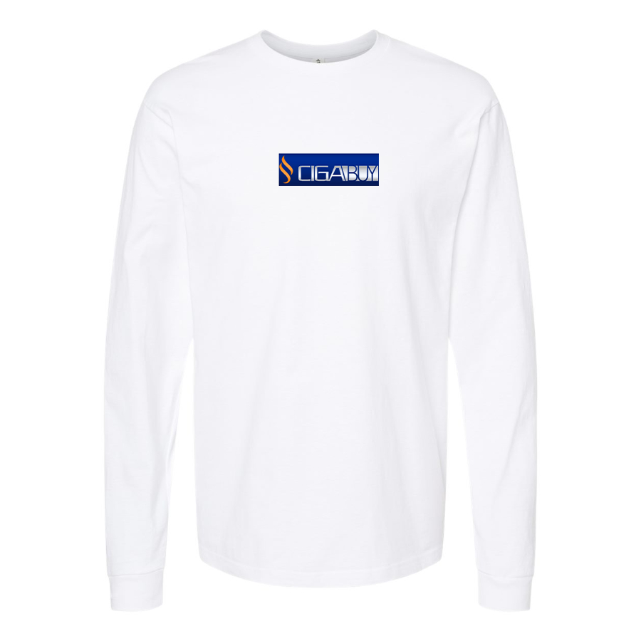Men's CigaBuy  Logo Cotton Long Sleeve T-Shirt