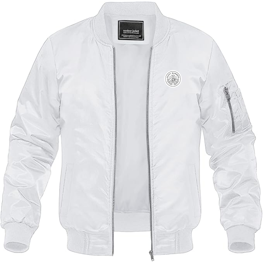Men's Happy Mammoth Logo Lightweight Bomber Jacket Windbreaker Softshell Varsity Jacket Coat