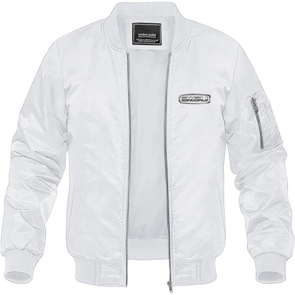 Bisu Logo Lightweight Bomber Jacket Windbreaker Softshell Varsity Jacket Coat
