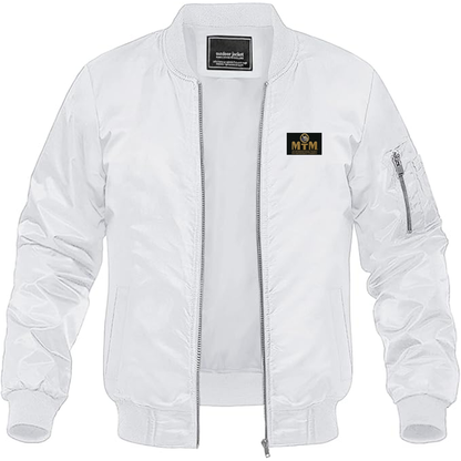 Men's  MTM Logo Lightweight Bomber Jacket Windbreaker Softshell Varsity Jacket Coat