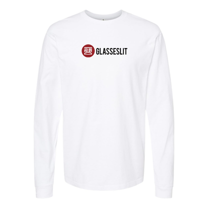 Men's Glasseslit Logo  Cotton Long Sleeve T-Shirt