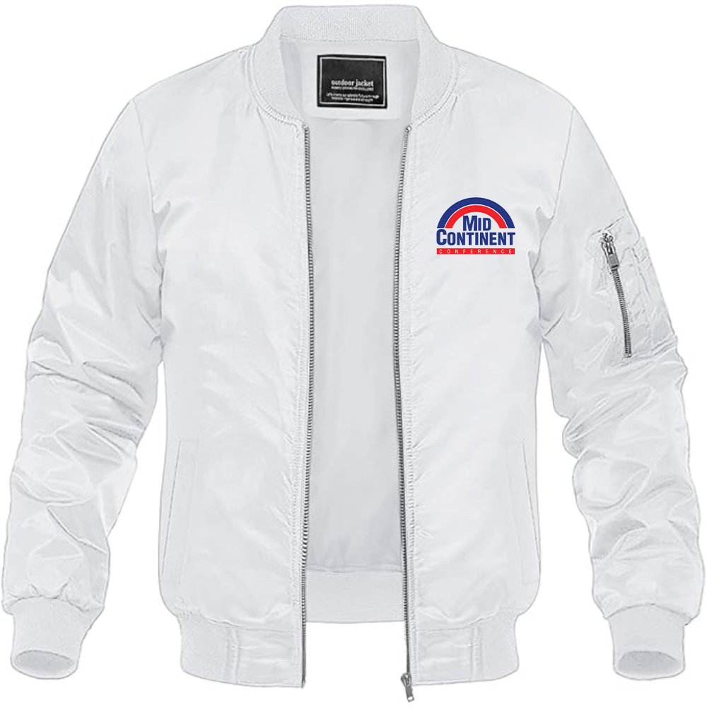Men's Mid Continent Conference Logo Lightweight Bomber Jacket Windbreaker Softshell Varsity Jacket Coat