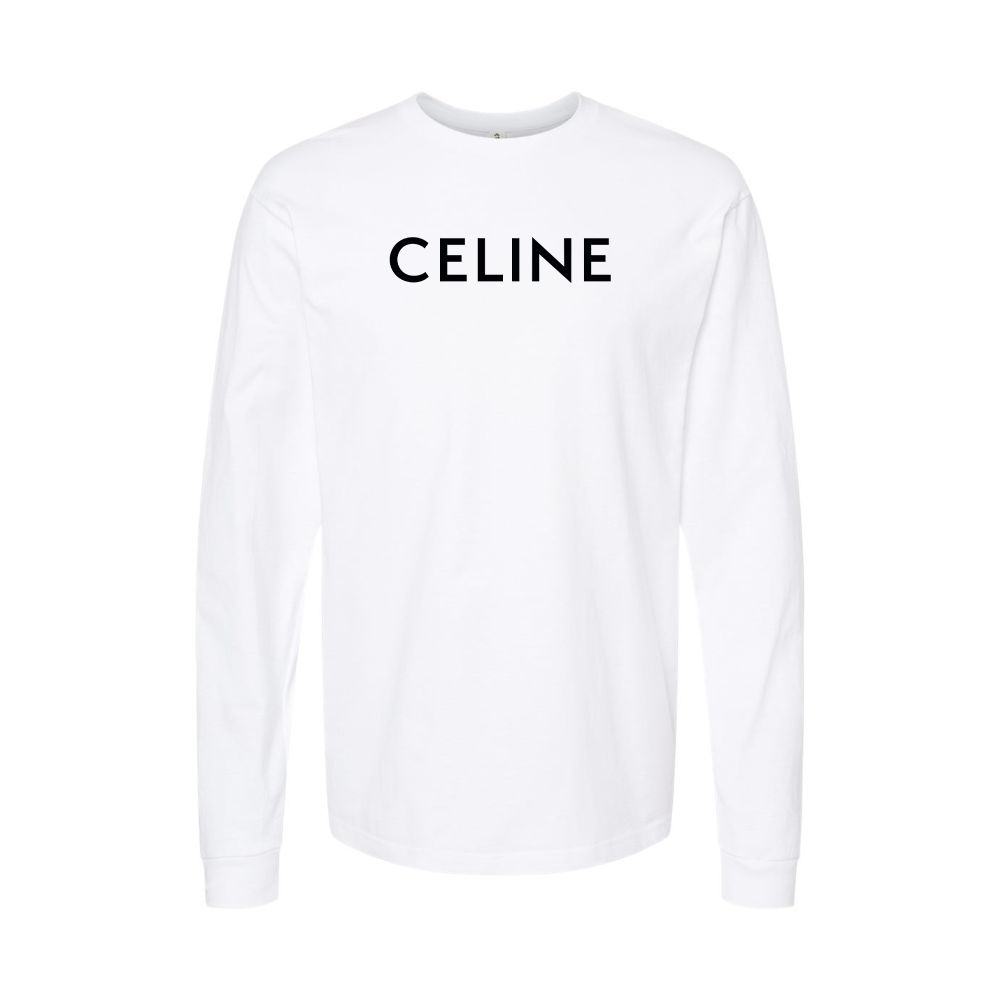 Youth Celine Logo Cotton Long Sleeve T-Shirt