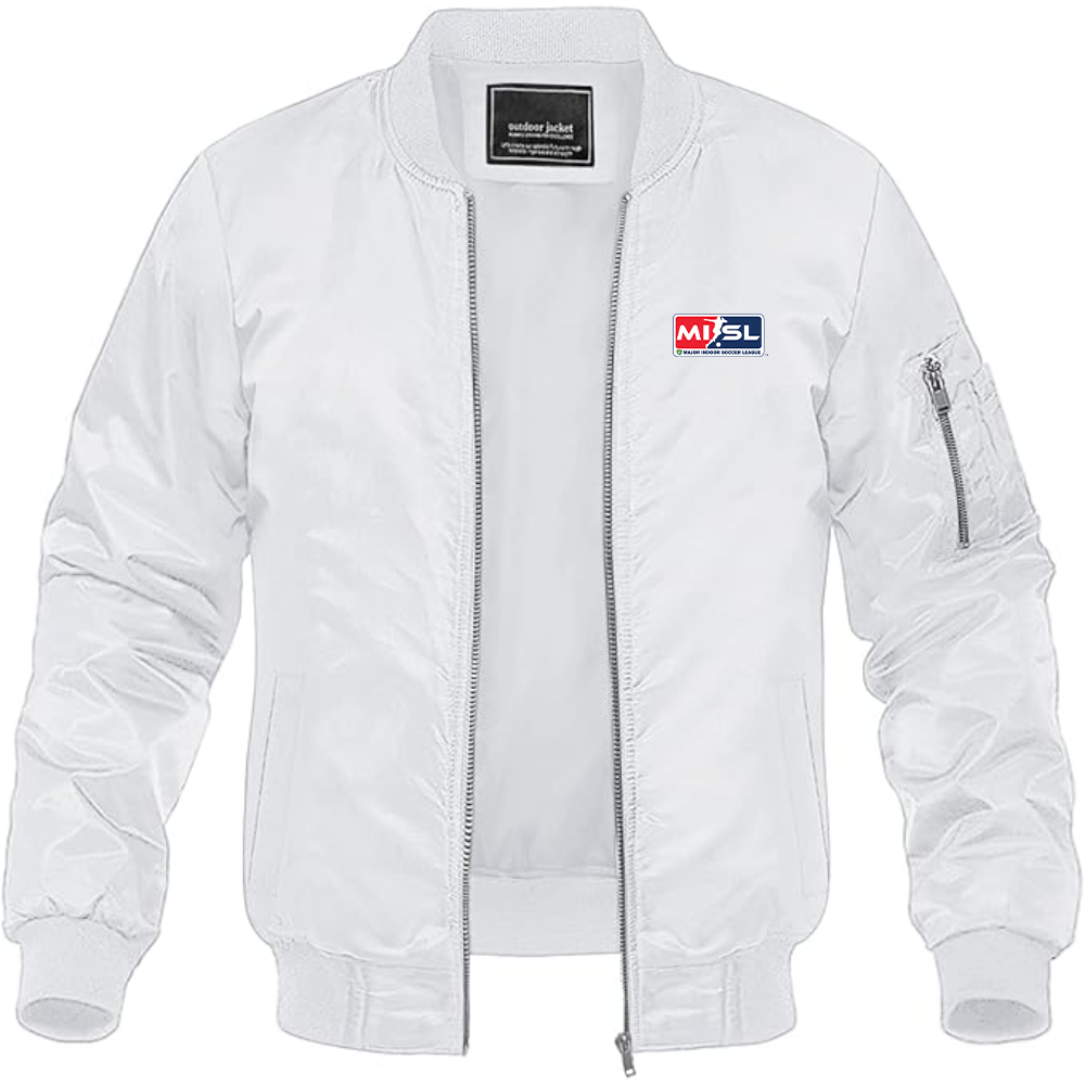 Men's  Major Indoor Soccer League Logo Lightweight Bomber Jacket Windbreaker Softshell Varsity Jacket Coat