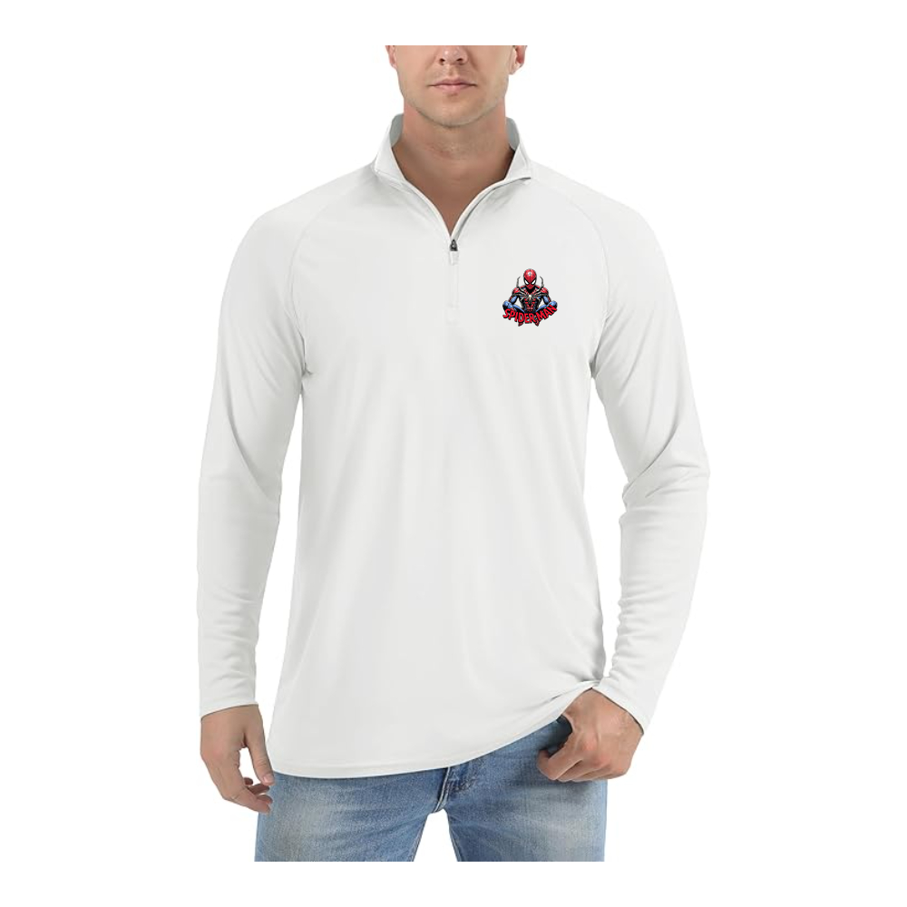 Men's Spider-Man 2025  Lightweight Quarter-Zip Athletic Shirt Long Sleeve Performance Wear