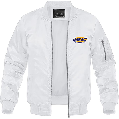 Men's Mid Eastern Athletic Conference Logo Lightweight Bomber Jacket Windbreaker Softshell Varsity Jacket Coat