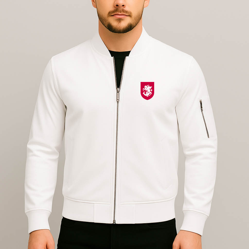 Men's Georgia National Soccer Team Lightweight Bomber Jacket - White