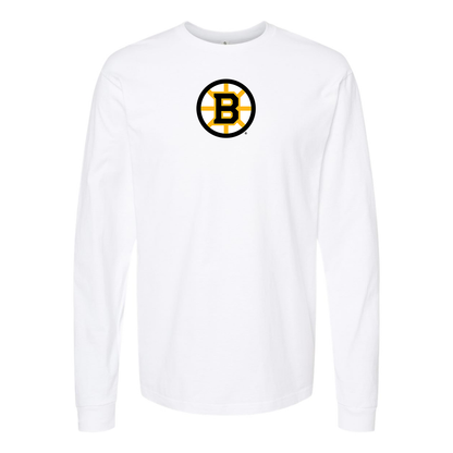 Youth Boston Bruins Logo Cotton Long Sleeve T-Shirt