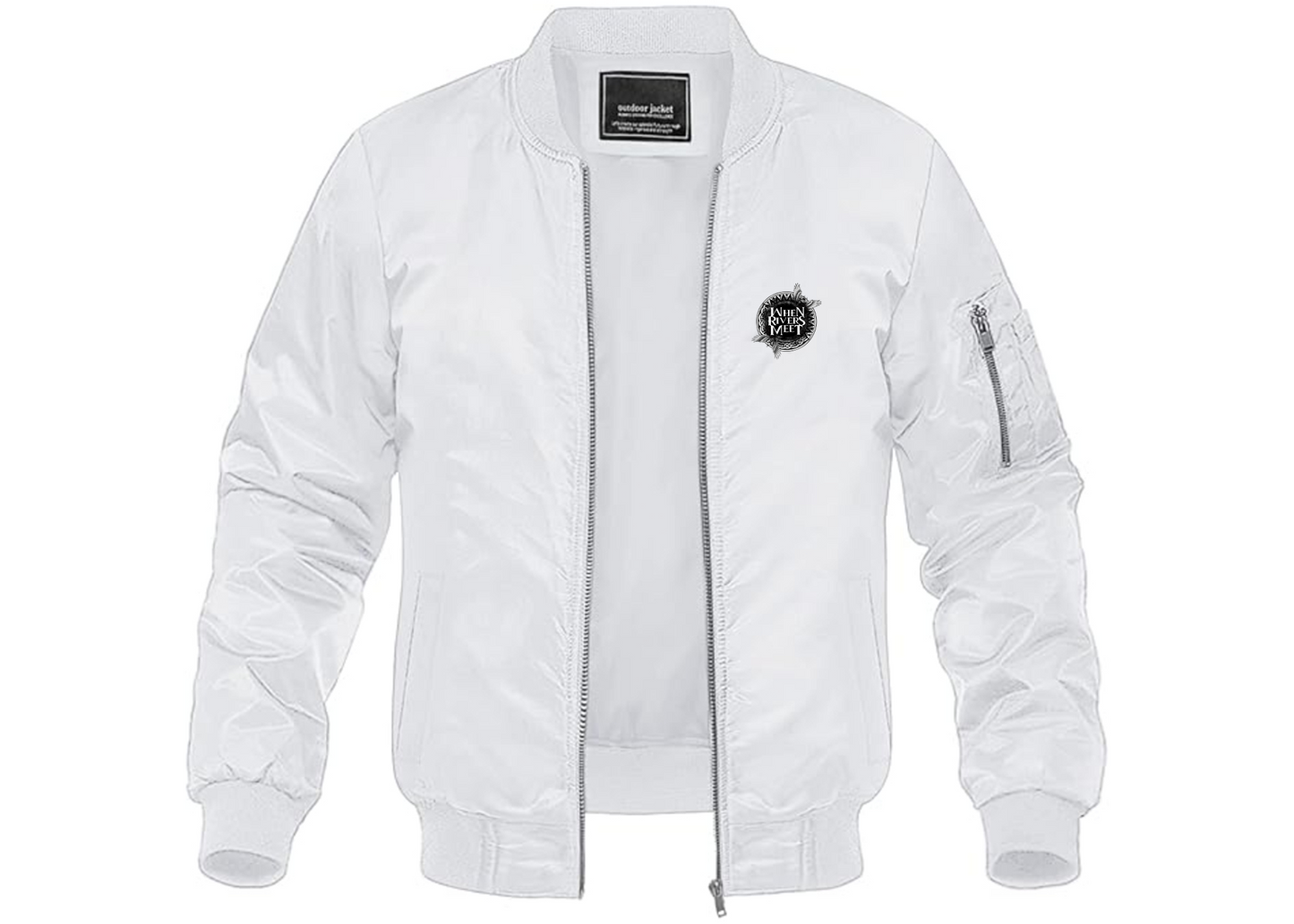 Men's When Rivers Meet Lightweight Bomber Jacket Windbreaker Softshell Varsity Jacket Coat