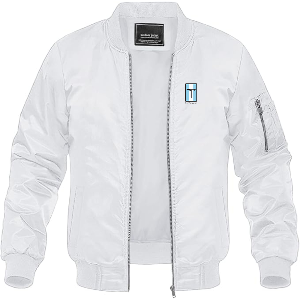 Men's De Tomaso Logo Lightweight Bomber Jacket Windbreaker Softshell Varsity Jacket Coat