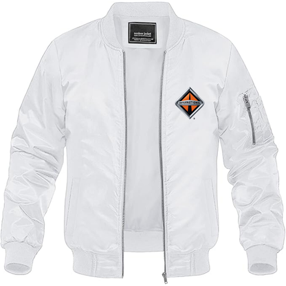 Men's International Trucks Logo Lightweight Bomber Jacket Windbreaker Softshell Varsity Jacket Coat