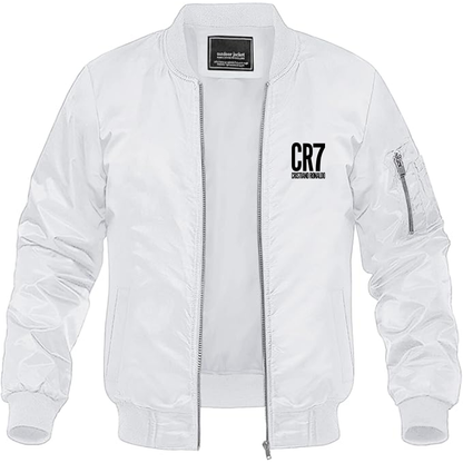Men's CR7 Logo Lightweight Bomber Jacket Windbreaker Softshell Varsity Jacket Coat