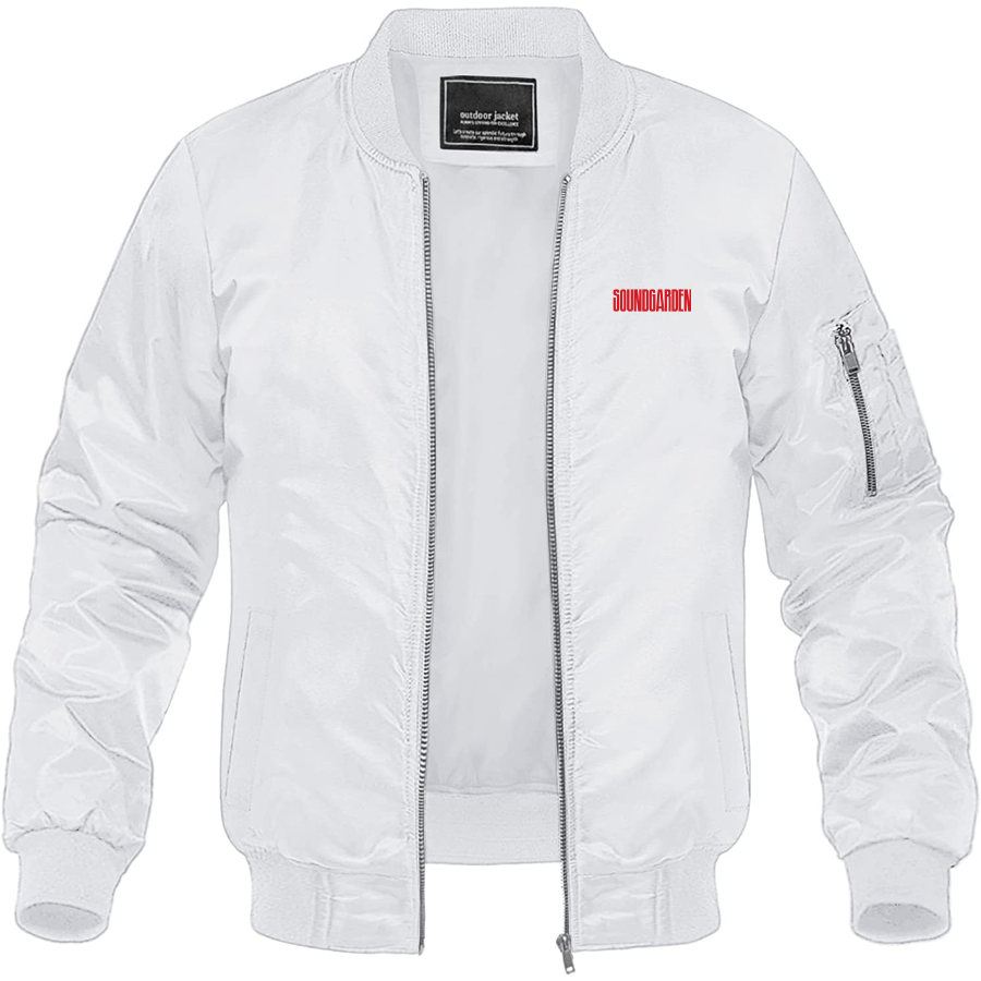 Men's Soundgarden Logo Lightweight Bomber Jacket Windbreaker Softshell Varsity Jacket Coat