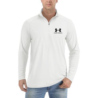 Men's Under Armour Logo Lightweight Quarter-Zip Athletic Shirt Long Sleeve Performance Wear
