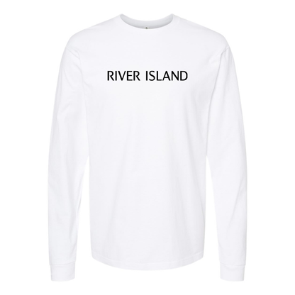 Men's River Island   Logo  Cotton Long Sleeve T-Shirt