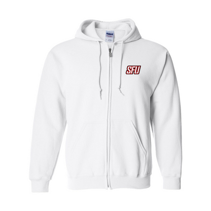 Men's Saint Francis Red Flash Logo Gildan  Heavy Blend Full Zip Hooded Sweatshirt