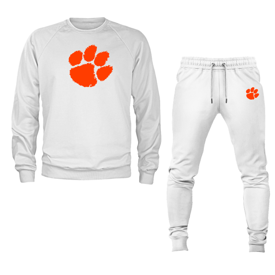Men's Clemson Tigers Crewneck Sweatshirt Joggers Suit