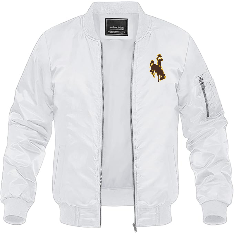 Men's Wyoming Cowboys Lightweight Bomber Jacket - White