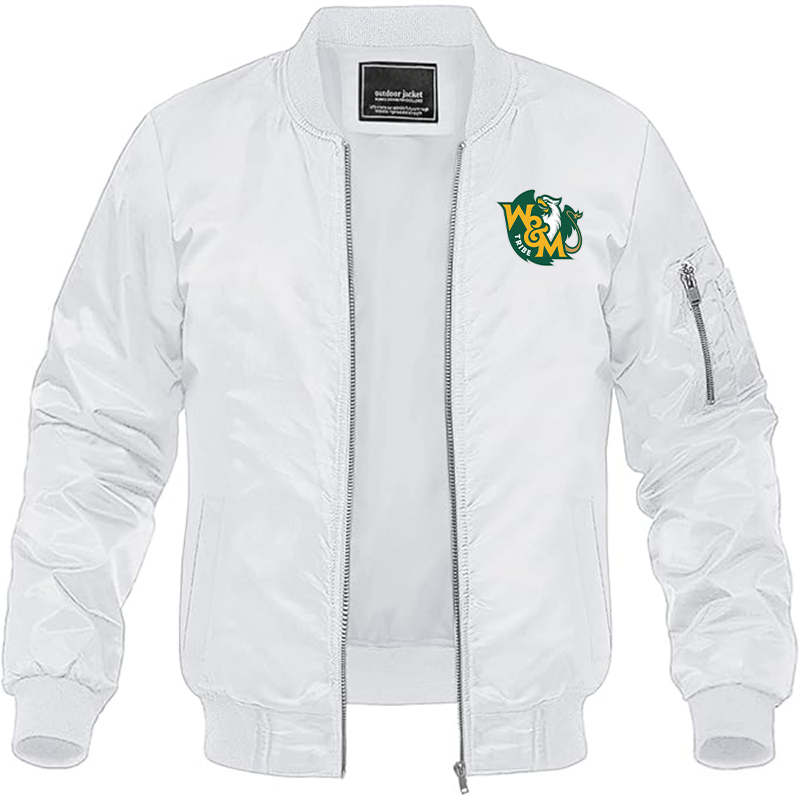 Men's William and Mary Tribe Lightweight Bomber Jacket - White