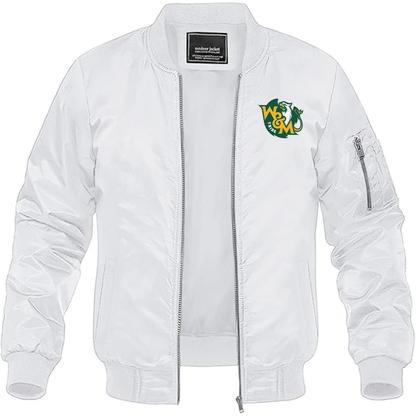 Men's William and Mary Tribe Lightweight Bomber Jacket - White