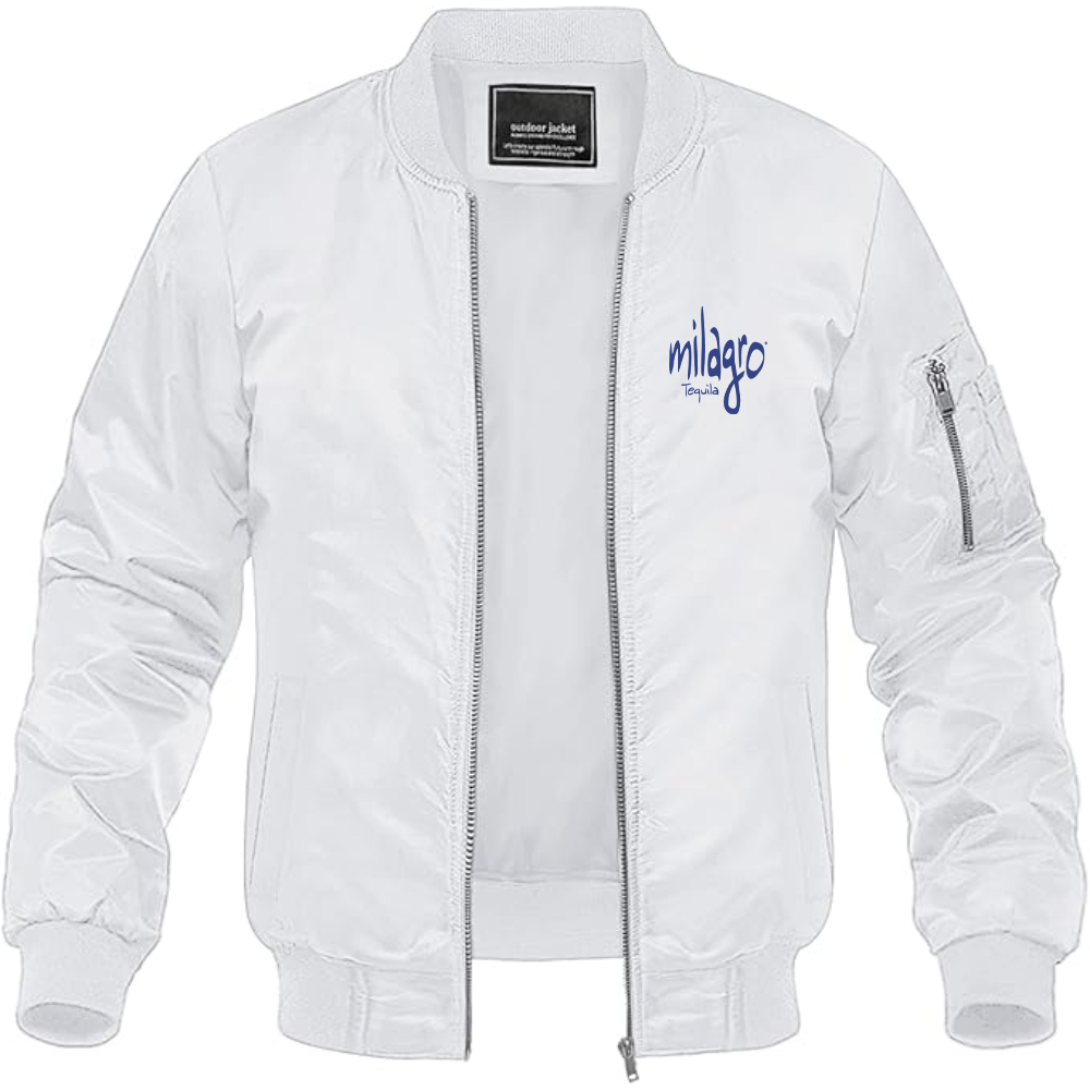 Men's Milagro Logo Lightweight Bomber Jacket Windbreaker Softshell Varsity Jacket Coat