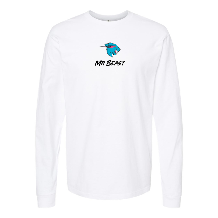 Men's  Mr Beast Logo Cotton Long Sleeve T-Shirt
