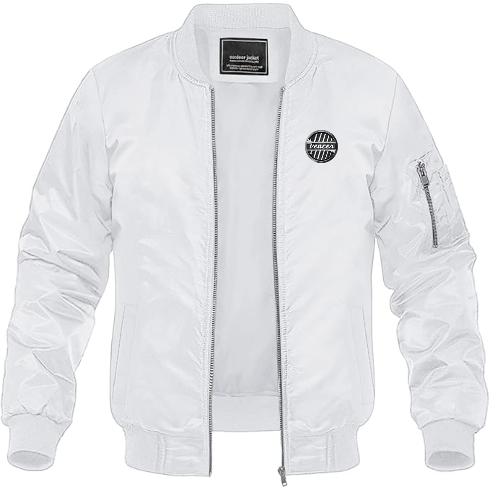 Men's  Vencer Logo Lightweight Bomber Jacket Windbreaker Softshell Varsity Jacket Coat
