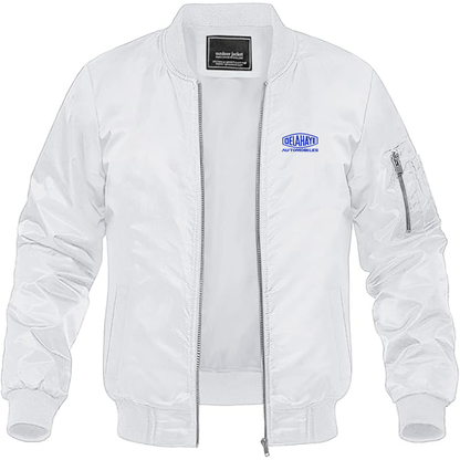 Men's Delahaye Logo Lightweight Bomber Jacket Windbreaker Softshell Varsity Jacket Coat