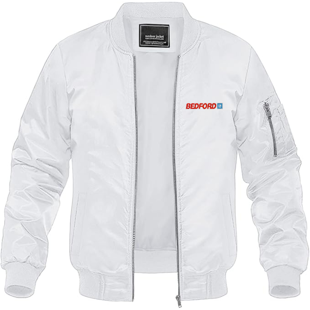 Men's Bedford Logo Lightweight Bomber Jacket Windbreaker Softshell Varsity Jacket Coat