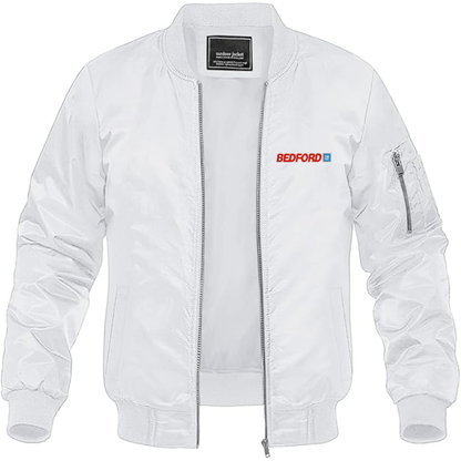 Men's Bedford Logo Lightweight Bomber Jacket Windbreaker Softshell Varsity Jacket Coat