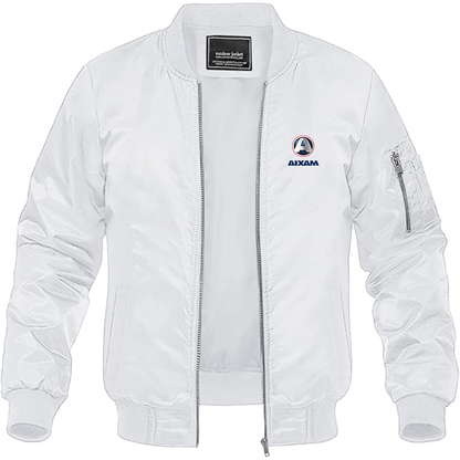 Men's Aixam  Logo Lightweight Bomber Jacket Windbreaker Softshell Varsity Jacket Coat