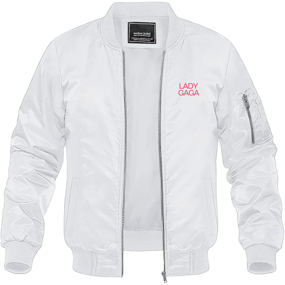 Men's Lady Gaga  Logo Lightweight Bomber Jacket Windbreaker Softshell Varsity Jacket Coat