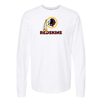 Men's Washington Redskins Logo  Cotton Long Sleeve T-Shirt