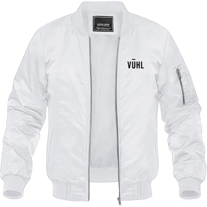 Men's VUHL Logo Lightweight Bomber Jacket Windbreaker Softshell Varsity Jacket Coat