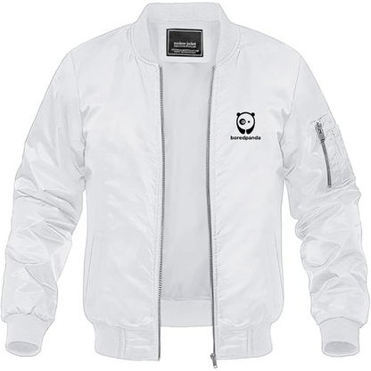 Men's Bored Panda Logo Lightweight Bomber Jacket Windbreaker Softshell Varsity Jacket Coat