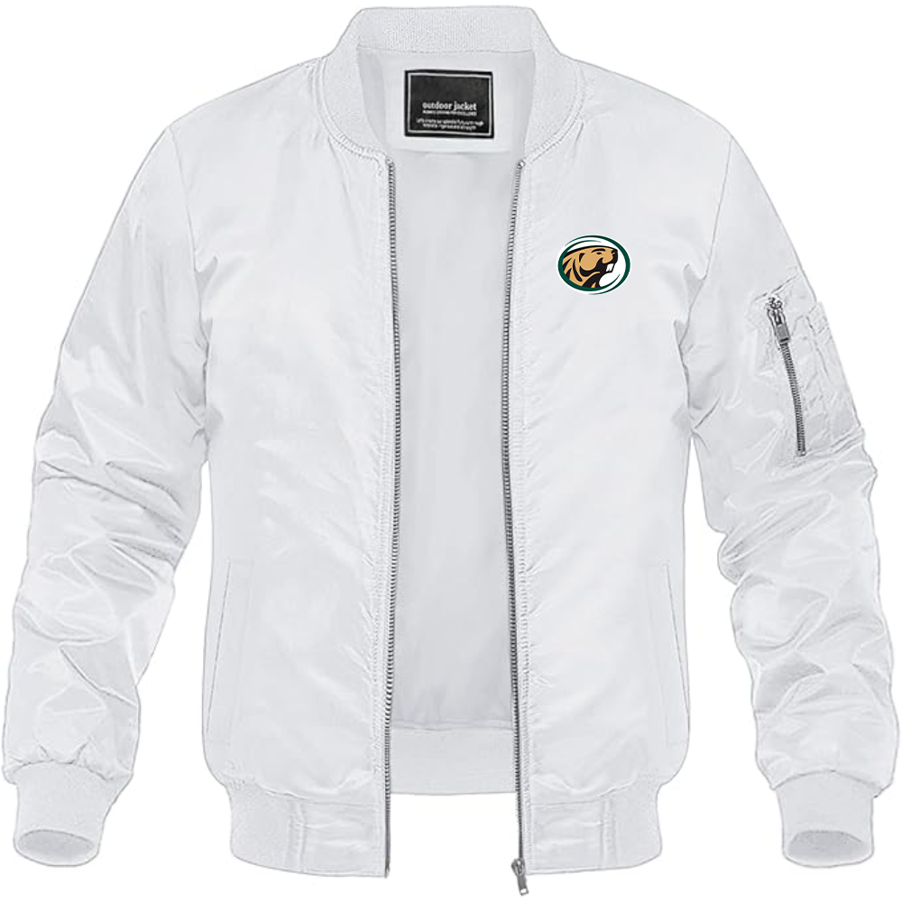 Men's  Bemidji State Beavers Lightweight Bomber Jacket Windbreaker Softshell Varsity Jacket Coat