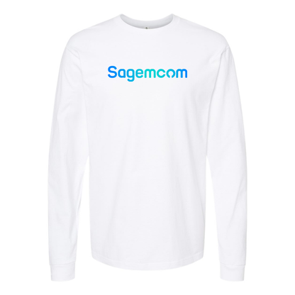 Men's Sagemcom Logo Cotton Long Sleeve T-Shirt