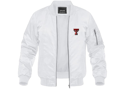 Men's Texas Tech Red Raiders Lightweight Bomber Jacket Windbreaker Softshell Varsity Jacket Coat