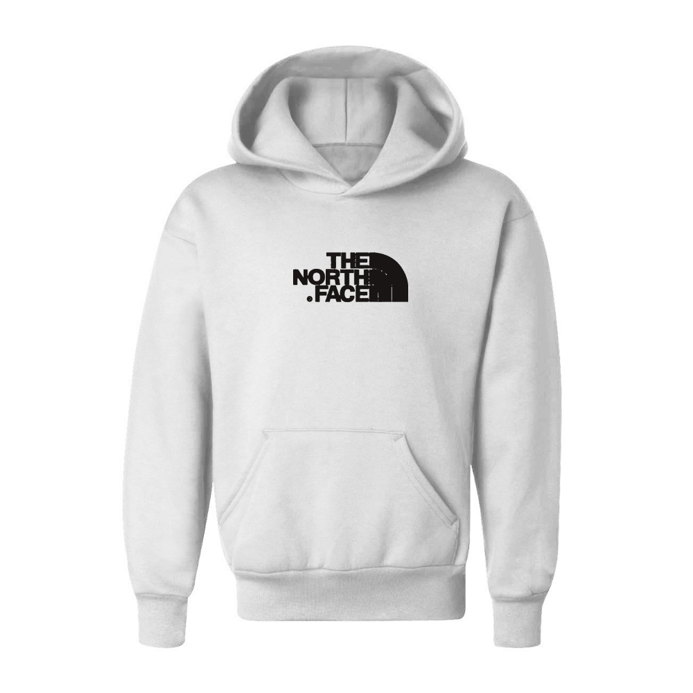 Youth The North Face Black Logo white Pullover Hoodie