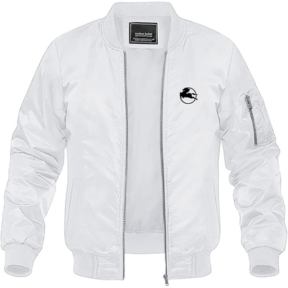 Men's Pegaso Logo Lightweight Bomber Jacket Windbreaker Softshell Varsity Jacket Coat
