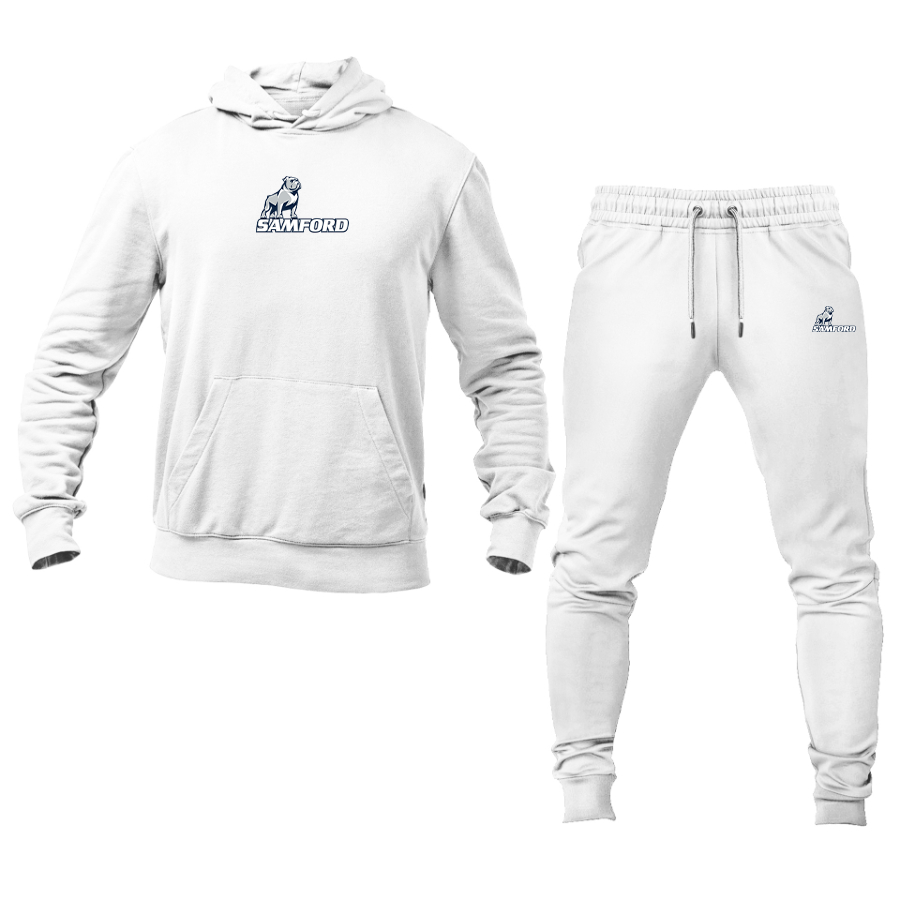 Men's Samford Bulldogs Logo Hoodie Joggers Set